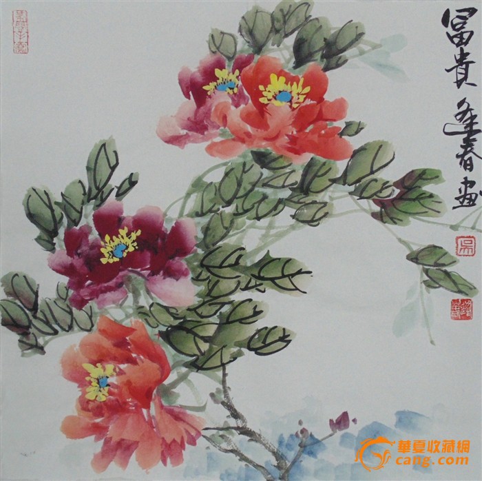 海派花鸟名家吴逢春国画小品富贵逢春