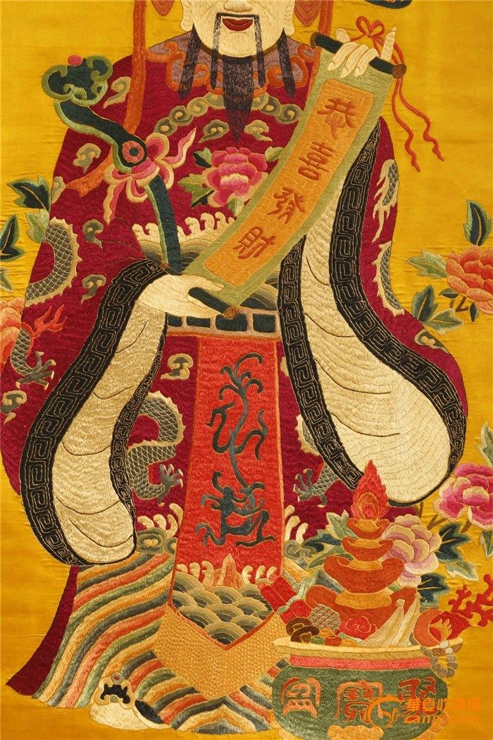 画芯面积9.61平方尺 清代 精品重器 绢本 刺绣画