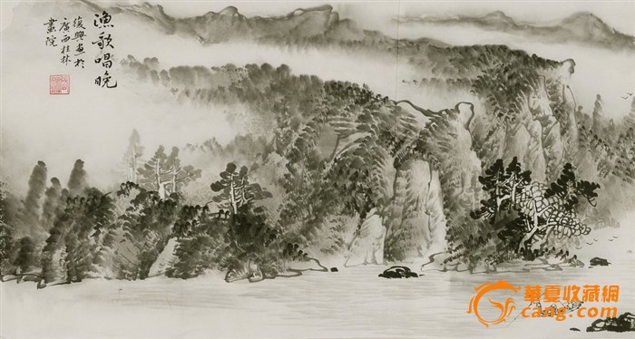 名家张复兴风格国画山水画字画四尺对开_在线拍卖_网