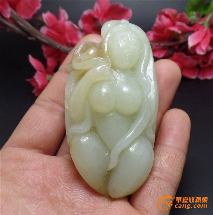 和田玉美女把玩件_在线拍卖网_艺术品拍卖_古玩拍卖_华夏收藏网