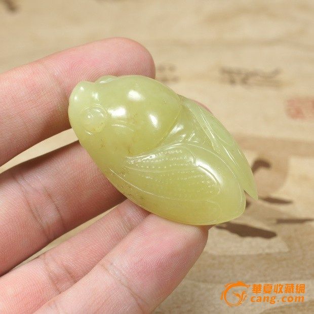 新疆和田玉黄口料挂件蝉_在线拍卖网_艺术品