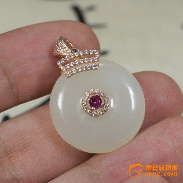 和田玉青海料白玉挂件平安扣925银吊坠_在线