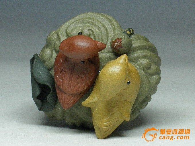 『形影不离』宜兴紫砂茶宠 手工精品 茶具摆件茶玩 鸳鸯图5