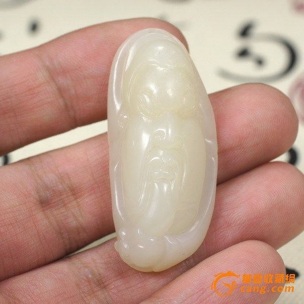 和田玉青海料挂件关公_在线拍卖_在线拍卖网