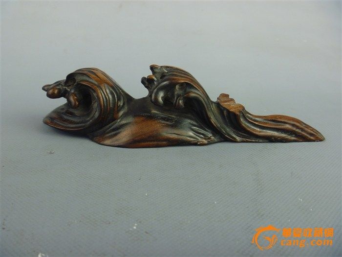 【文房】木雕浪花形笔架