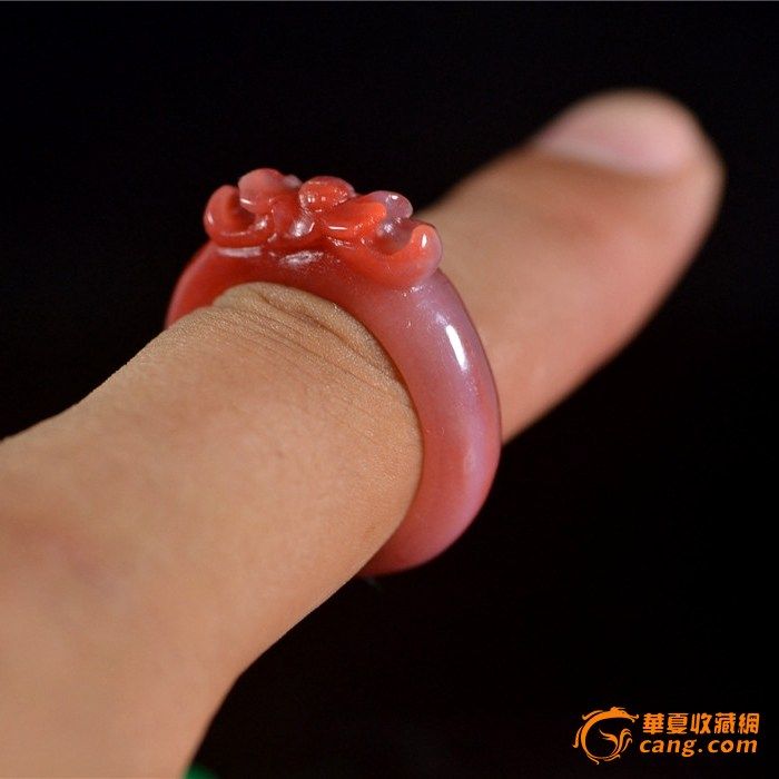 南红玛瑙 莲花 戒指