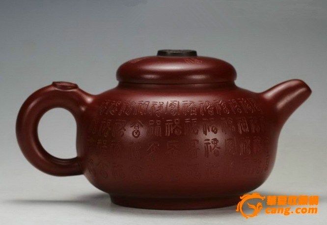 国家级工艺美术师手制.极品红清鸡血红.收藏级之 百福壶 图2