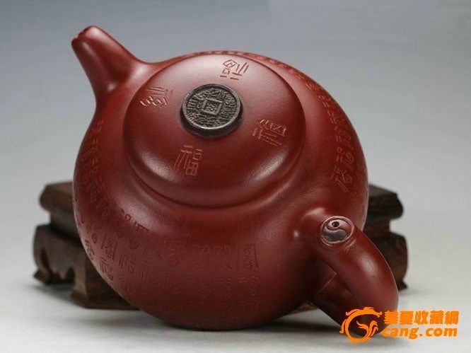 国家级工艺美术师手制.极品红清鸡血红.收藏级之 百福壶 图4