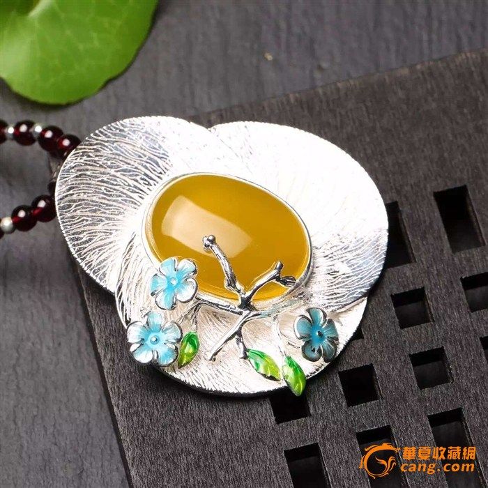 天然酒红石榴石<em>毛衣链</em> 搭配S925银<em>烧蓝</em>镶嵌黄