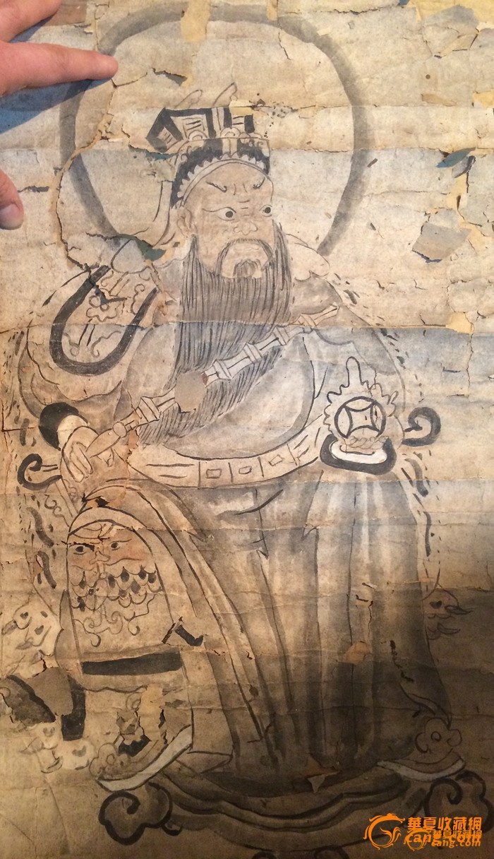 52厘米老佛像画财神赵公明