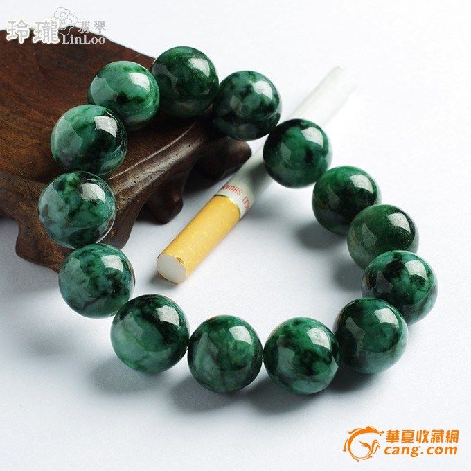 男装花青种翡翠手珠(16mm)-9FZ06_在线拍卖