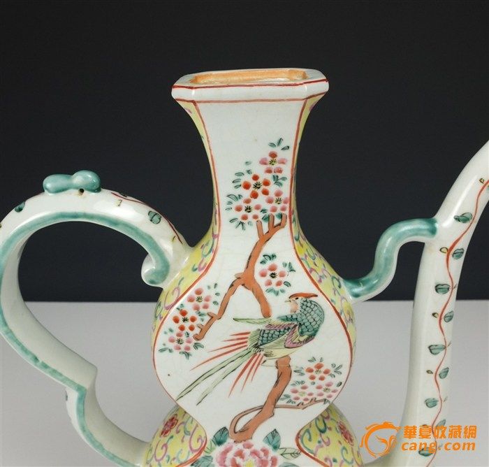 清代_乾隆_*粉彩*花鸟纹*瓷壶图7