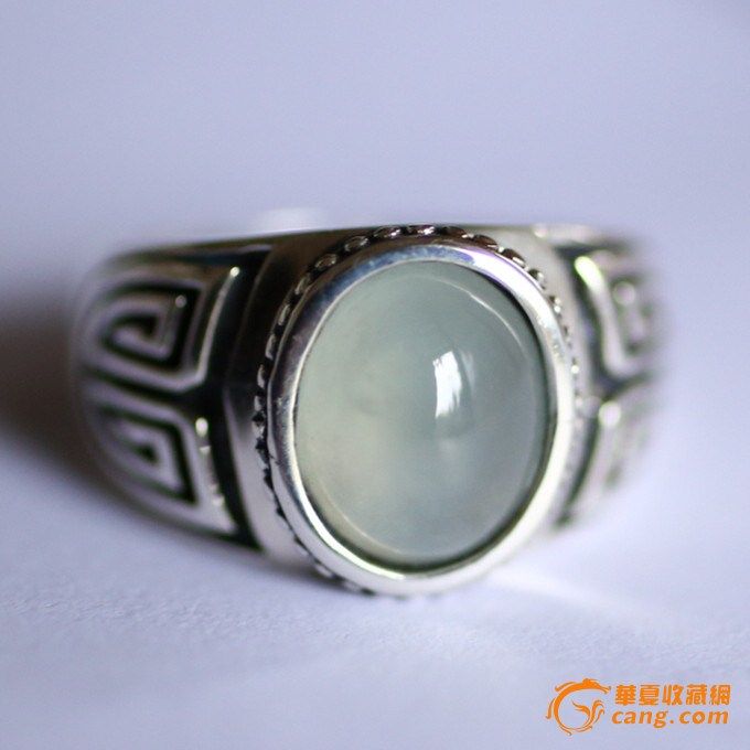 强莹光翡翠古银男装戒指-2GP02_在线拍卖_在