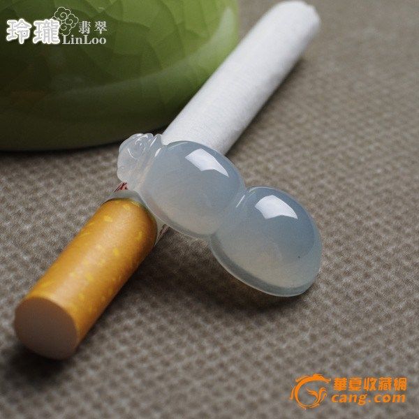 冰种淡紫起荧翡翠葫芦 P5图6