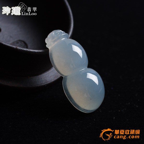 冰种淡紫起荧翡翠葫芦 P5图3