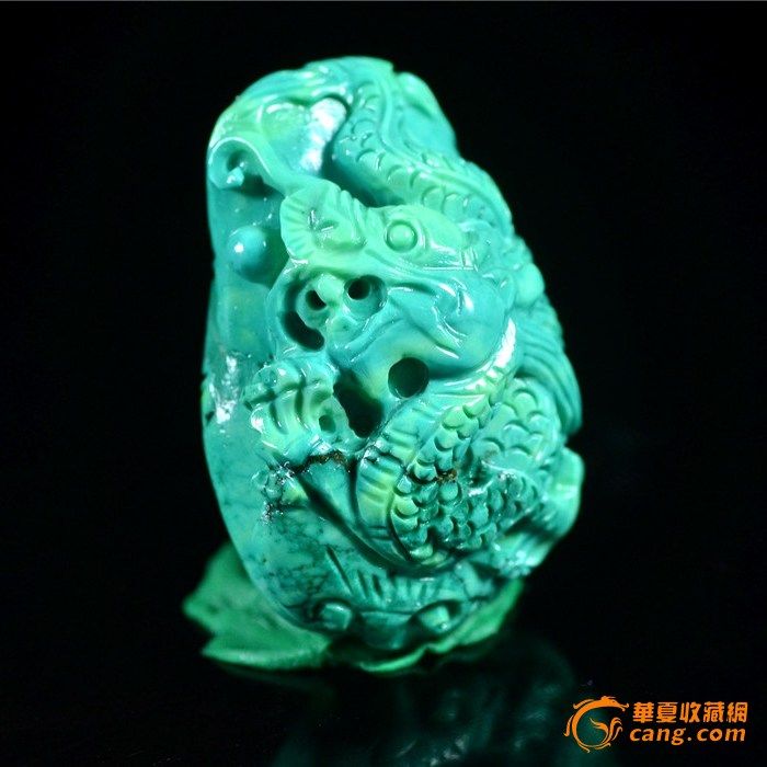 绿松石 精品 飞龙送财图2
