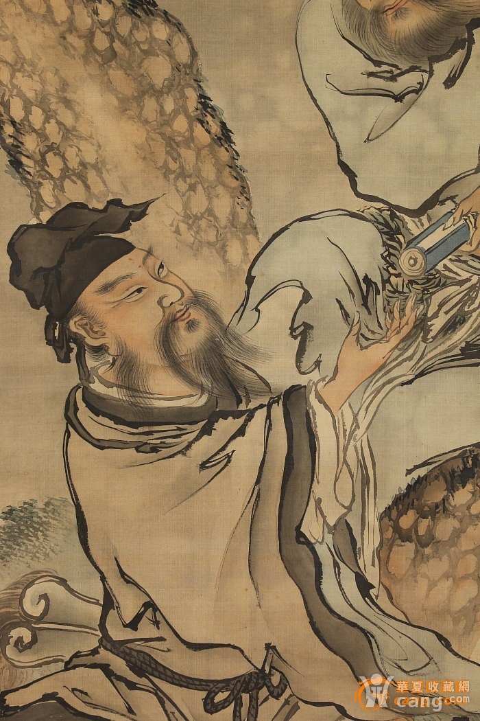 清代项凤书《钟离权度吕洞宾》图轴