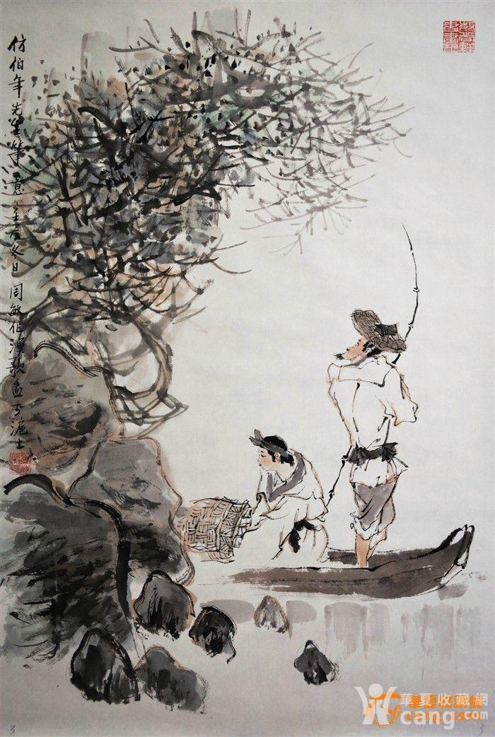 海派仕女画名家周敏《渔歌图》