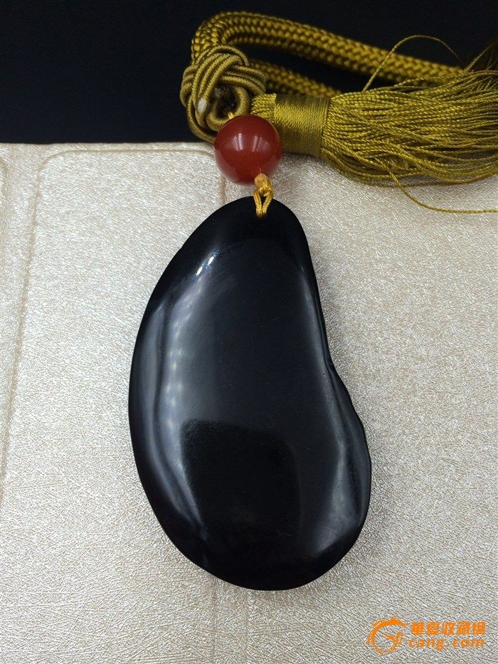 天然黑曜石车挂(观音)