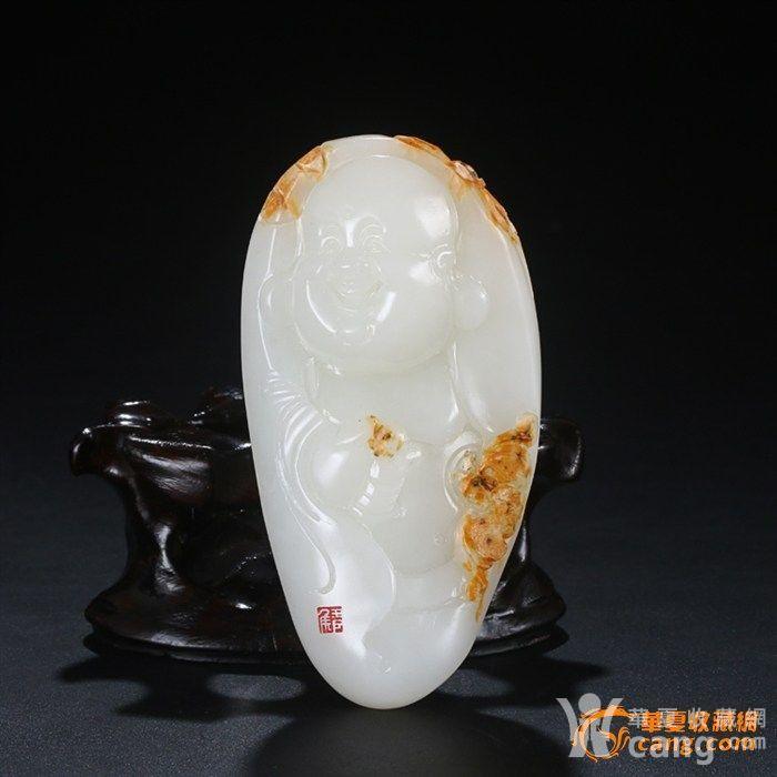 和田玉白玉籽料侯晓峰大师作品107g送福弥勒