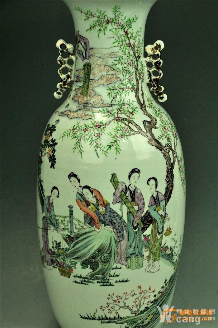 漂亮民国复兴昌制粉彩天女散花特大瓶 - 民国 - 瓷器 - 华夏收藏网