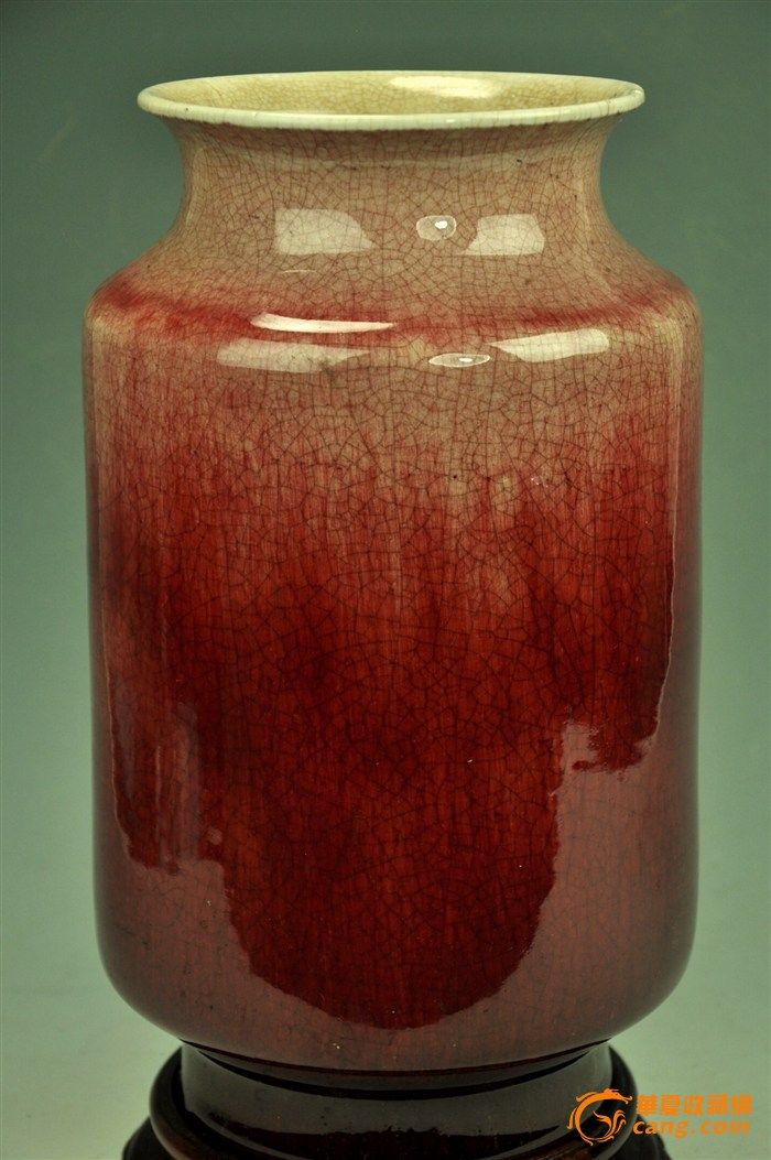 漂亮清光绪豇豆红釉大瓶